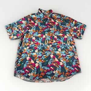 $128 Tommy Bahama Men's Tortola Fuego Bay S/S Camp Shirt (Color:Coastline 2XL)15